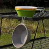 Skålar mini picknick matlagning kruka med fällbart handtag BBQ Tea Cup Stapelbar PBT-plast Anti-drop Anti-Scald Cookware för hemma utomhus