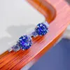 Stud Earrings 2023 1CT Colorful Moissanite Diamond Women's Original 925 Sterling Silver Red Green Blue Earings For Women
