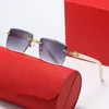 Gafas de diseñador para mujer, gafas carti, gafas de sol de diseñador para mujer, para hombre, gafas de lujo, sin montura, rectángulo, cuerno de búfalo, moda, clásico, para hombre, transparente