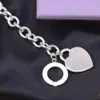 S925 Sterling Silver TIF Moda originale a forma di cuore femminile T-bottone Amanti Bracciale regalo di San Valentino202W