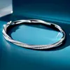 Bangle Oevas 100% 925 Sterling Silver Sparkling High Carbon Diamond Armband For Women Wedding Engagement Party Fine Jewelry Gifts 230719