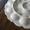 Plates Antique Carved Creamy Ceramic Tableware Kitchen Egg Tray