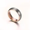 Unisex 6 mm rosévergoldeter Wolframcarbid-Ring, zweifarbiger Ehering257W
