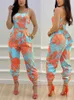 Kobiety Jumpsuits Rompers Floral Print Crisscross Związane detale bez pleców kombinezon jednego mody swobodnego utworów dla kobiet bezpłatny statek 230719