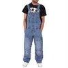 Männer Jeans 2021 Männer Einteilige Hosenträgerhose in voller Länge Lässige lose breite Bein Slim Pocket Overalls Denim Jumpsuits zerrissen 220Q