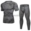 Tute da uomo Tuta da compressione da uomo Tight Set Running Sport Quick Dry Sportswear Maschile Palestra Fitness Training MMA Men Jogging Sportion Sete J230720