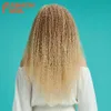 Synthetic Wigs Afro Kinky Curly Hair Bundles 5pcs/pack 24 Inch Ombre Blonde Nature Black Color Synthetic Weave Fiber 230227