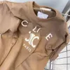 prada balmain burberry celine chanel miu miu loewe gucci fendi Вы 2023Summer Selin Letter Imprimé court t-shirt en vrac pour femmes Couple décontracté mode toute tendance simple à