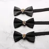 Bow Ties Men's Polyester Studded Diamond Tie Banquet Host Performance Suit Shirt Accessories