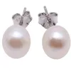 Akoya Pearl earrings Studs 6-7mm丸い白いAkoya Studs 925 Sterling Silver Women StudEarings女性ジュエリー2864