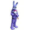 2024 Fabriksförsäljning Heta fem nätter på Freddy Fnaf Toy Creepy Purple Bunny Mascot Costume Suit Halloween Jul Födelsedagsklänning Bästa kvalitet