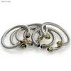 New Retro Adjustable Stainless Steel Twist Bangles for Women Does Not Fade Colorful Zircon Ball Party Halloween Jewelry Gifts L230704