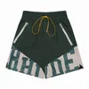 2023 새로운 디자이너 반바지 Rhude Summer Fashion Beach Mens Shorts Men 고품질 거리 착용 빨간색 블루 블랙 바지 Rh Court Sweat Bottom Palmas