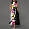 Основные повседневные платья с цветочными печатными платьями для женщин летние богемии винтажные рукавочные платья Элегантное макси -платья с карманами 230719