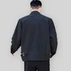 Herrjackor 2023 män fast färg streetwear långärmad knapp skördrockar metall ihålig utmatning ytterkläder överdimensionerad jacka