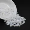 Whole ABS Half Pearl Beads Pure white AB Color All Size Flatback Glue On Rhinestone for Clothes Decoration254h