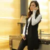 Kadın Yelekleri Klasik Kadınlar Uzun Blazer Vest 2023 Siyah Sonbahar Zarif Ofis Lady Coat Kadın Yelek Nedensel Kolsuz Takım