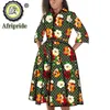 Ubrania etniczne afrykańskie sukienki do nadruku dla kobiet sukienki midi z paskiem Plus Size Caily Pockets wosk bawełniany Bazin Riche S2025068