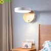 Duvar lambası ahşap LED kapalı nordic modern ahşap anahtar sconce ışık fikstürleri başucu koridoru ev el dekor odası aydınlatma