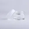 Bouteilles de gros 15g 20g 30g 50g Regilable maquillage de beauté cosmétique en verre transparent en verre personnel Jar crème avec capuchon blanc wrdge