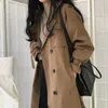 Women's Trench Coats Sigutan 2023 Women Coat Casual Długie odzież wierzchnia luźna moda z podwójnym wiatrem femme