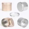 12pcs 100ml Round Empty Aluminum Tin Jar Tea Package Box Can Sundry Ktichen Storage Pot Gold Silver Black Metal Containers276h