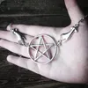 Pendant Necklaces Silver Color Pentagram Pagan Necklace Alter Lnspired Long Big Gothic Classical Occult Dark Gift Men 2021 Fashion228f