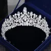 Magnifique Princesse Grand Mariage Couronnes De Mariée Bijou Coiffes Diadèmes Femmes Argent Métal Cryst Européen Coiffes Bijoux De Mariée Ac253D