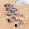 Vücut Takı Tragus Küpe 20 PCS Lot Karışımı 10 Renk 6-12mm Shamballa Ball Cz Gem Disco 3 5mm Vücut Takı Dudak Yüzüğü Labret Piercing198p