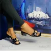 Hausschuhe Kurt Geiger Sandale für Damen Neue Schuhe mit hohen Absätzen Damensandalen Hardware-Schnalle All-Match-Sommerhausschuhe babiq05