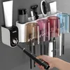Bath Accessory Set Automatic Toothpaste Dispenser Squeezer Wall Mount Holder No Punching Tooth Paste For Shower Bathroom Accessor