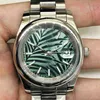 Luxury Designer Watches Datejust RoleAx Mens Mechanical Watch Automatic Log Arch White Green Leaf Tabell X7MDU