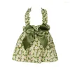 Hundkläder husdjur prinsessan klänning bowknot halter blommor mönster små medelstora hundar kjolar bröllopsklänningar kläder