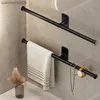 35/45/55cm Towel Rack Towel Hanger Bath Towel Holder Wall Hanging Towel Bars Aluminum Bathroom Shelf Kitchen Storage Rack L230704
