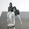 660pcs/lot Thick 30ml Clear Glass Bottle Essential Oil Dropper Container with Dropper Child Proof Cap Oomrl