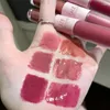 Dudak Parlatıcı 6 Boy Çifte Kafa Geçirmez Mat Velvet Lipgloss Uzun Kalıcı Sır Seksi Kırmızı Tint Sıvı Ruj Koreli Makyaj