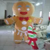 2019 Factory the head adult gingerbread man mascottekostuum voor volwassenen om te dragen286a