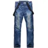 Mannen Jeans Denim Snowboard Broek Winter Bretels Ski Skate Snow Board Waterdicht Winddicht Warm Verdikte Skiing281G