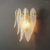 Wall Lamp Creative Feather Leaves Led Modern Luxury Bedroom Bedside Living Room TV Background Decor Light Fixture