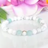 MG1104 Natural Howlite Stress Relief Armband lugnande Amazonite Yoga Mala Armband Healing Crystals Balance Spiritual Jewelry221Q