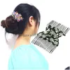 Hair Clips Barrettes Vintage Magic Comb Women Elastic Beads Accessories Bun Holder Claw Comb-Stay Stretchy Headwear Hairs Styling Dhbbs