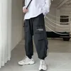 Мужские брюки e мальчик мужски повседневные большие карманы красивые S-3XL Streetwear Брюки с мешковываемыми модными модами японская стильная