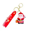 Party Favor Creatieve PVC Zachte Lijm 3D Kerst Pop Auto Sleutelhanger Rugzak Opknoping Gift Cartoon Leuke Kerst Sneeuwpop Sleutelhanger Feestartikelen Q332