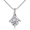 necklaceS925 Korean versatile micro set Zircon Pendant Necklace women's Sterling Silver clavicle chain277n