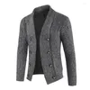 Men's Sweaters 2023 Autumn And Winter Knitted Cardigan Double-Breasted Outerwear Slim Fit Sweater