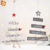 Joyeux Noël Lettre Pendentifs En Bois Ornements Arbre De Noël Ornement Bois Artisanat Pour La Maison Mur Décoration De Fête De Noël GA425229P