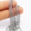 ship Jewelry Whole 10pcs Lot Smooth stainless steel silver thin 3mm Round Rolo Link chain necklace Fashion Jewelry Women 235J