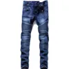 Jeans Rock Jeans renascentistas Estados Unidos Street Style Meninos Hole Bordados Jeans Designer Moda Masculina Feminina289n