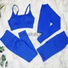 Tute da donna Set da yoga senza cuciture Tute da fitness 234 PCS Abbigliamento sportivo da donna Leggings da palestra Manica lunga Crop Top Allenamento Abbigliamento sportivo Abbigliamento da donna J230720