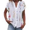 Women's Blouses Summer Fashion V Neck Womens Stretch Button Down Shirts Cotton Workout Tees For Women T